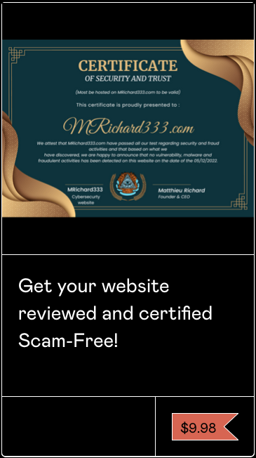 Website Certificate of Trust