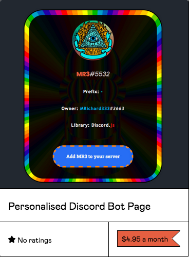Personalised discord bot page