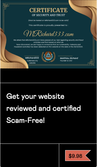 Website certificate of trust